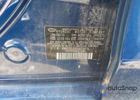 2013 Hyundai Elantra Gt from USA, damaged, VIN KMHD35LE6DU079603